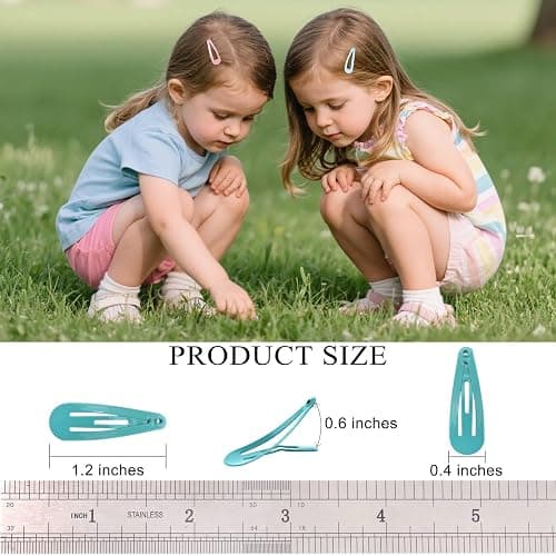 Babymatch Baby Barrettes Hair Clips: 1.2 inch (3cm) Small Mini Snap for Toddler Little Girls Kids 150pcs (30 colors) thumbnail 2