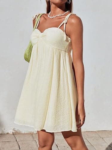 Narecte Casual Summer Dresses for Women 2025 Flowy Sun Dress Mini Slip Dress Cute Spaghetti Strap Dress thumbnail 4