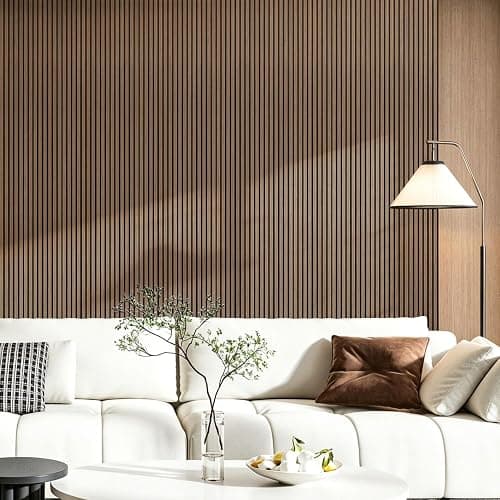 Art3d Wood Panels for Wall Acoustic 4-Pack 94.5x12.8 Inch - Interior Soundproof Solution for Office, Recording Studio, Gaming Room, Meeting Room, Living Room Wall Decor, Walnut thumbnail 2