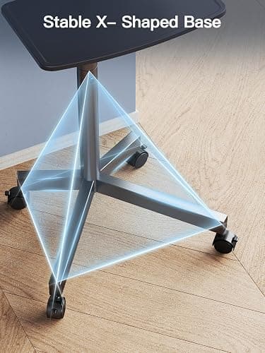 PERLESMITH Rolling TV Stand on Wheels for 23-60 Inch Flat Curved Screen TVs, Mobile TV Cart Holds up to 99 lbs -Portable TV Stand Adjustable Height with Shelf/Tray, Max VESA 400x400mm, PSTVMC04 thumbnail 5