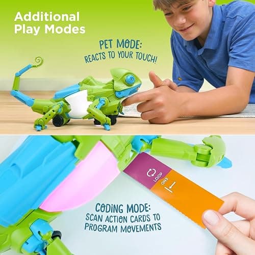 Thames & Kosmos My Robotic Pet: Coding Chameleon STEM Building & Experiment Kit | Color-Sensing Coding Robot for Boys & Girls Ages 8+, Screen-Free Educational Fun, Robotic Reptile with 3 Play Modes thumbnail 4