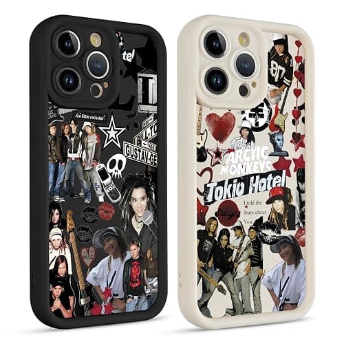 2 Stück Silicone Handyhülle für Apple iPhone 8 iPhone 7 iPhone SE 2022/2020 Hülle 4.7", Stoßfeste Schutzhülle mit Tokio Hotel Pop-Rock-Band Cool Aesthetic Design Muster TPU Junge Cover Case, Cool - für iPhone 8 7 iPhone SE 2022/2020 - Cool - Image 1