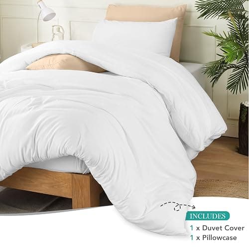 Utopia Bedding Duvet Cover Set with Pillowcases- 2 Pieces Bedding Duvet Cover with Zipper Closure - 1 Duvet Cover with 1 Pillow Sham - Soft Brushed Microfiber (Twin/Twin XL, White) thumbnail 3