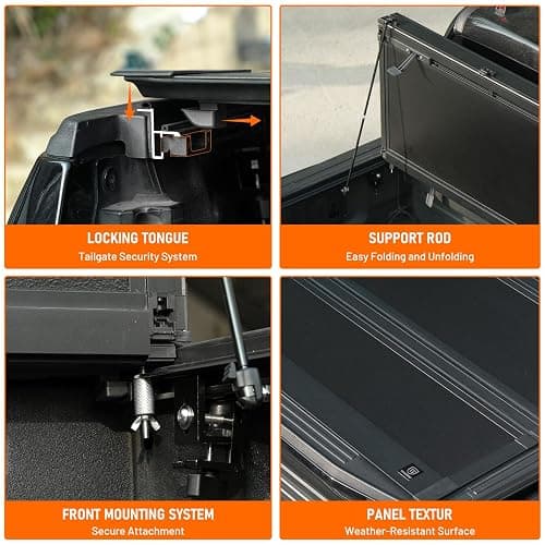 LX5 Low Profile Flip Up Truck Bed Cover for 22-26 Toyota Tundra 5.5ft (67") | Scratch& Weather Resistant FRP Panels, Aluminum Alloy Frame, Flip-Up Design Provides Full Bed Access, No-Drill Installation thumbnail 5