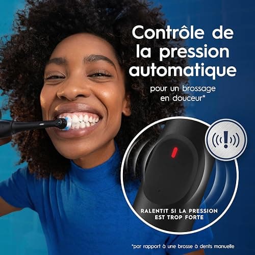 Oral-B Brosse A Dents Electrique iO 2 Noire, 3 Modes De Nettoyage, Brossage Souple Et Silencieux, Capteur De Pression, Brossette Oral B De Rechange, Chargeur, Etui De Voyage thumbnail 6