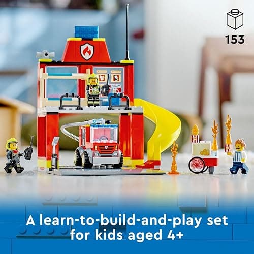 Lego City Fire Station and Fire Engine 60375, Pretend Play Fire Station with Firefighter Minifigures, Educational Vehicle Toys for Kids Boys Girls Age 4+ thumbnail 3