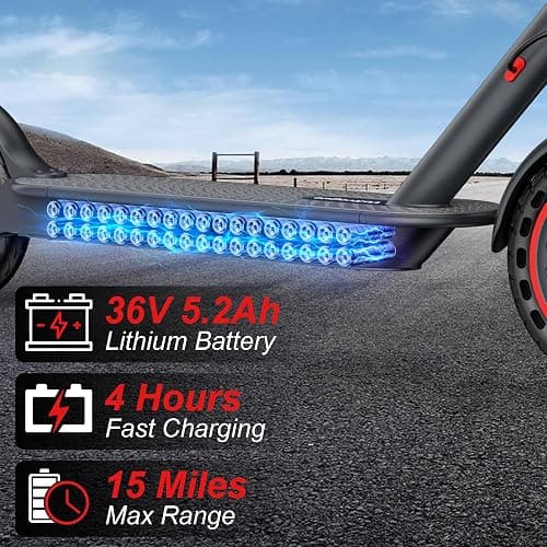 VOLTVOGUE Electric Scooter – 19 MPH Max Speed, 8.5" Honeycomb Solid Tires, 350W Motor,12 Miles Range, Foldable Commuter Scooter with Dual Braking System & App Control thumbnail 4