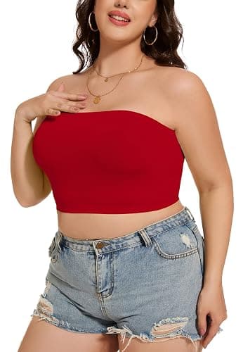 Womens Tube Tops Summer Bandeau Casual Crop Top Going Out Strapless Tank Basic Short Shirt thumbnail 3