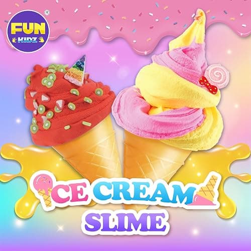 1:1 Buttery Glue Slime Kit for Kids Ages 8-12, FunKidz Ice Cream Slime Making Kits for Girls Toys Includes 19 Pieces Supplies to Make Butter Slime Activity Party Gifts thumbnail 5