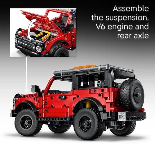 LEGO Technic Ford Bronco Kids Toy Car - Building Toy for Boys and Girls, Ages 10+ - Car Toy and Model Kit - Makes a Cool Birthday Gift for Kids - Authentic Ford Bronco Trim & Details - 42213 thumbnail 4