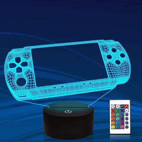 Attivolife Gameped 3D Illusion Lamp, Handheld Game Console Night Light with Remote Control + Timer 16 Color Change Lamps Kids Gamer Room Decor Plug in Cool Festival Birthday Gifts for Boys Men Child - Game 4 - Image 1