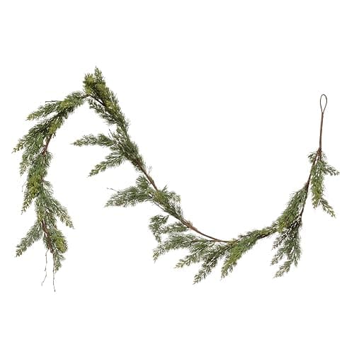 Creative Co-Op 84" L Faux Cedar Garland, Green - Image 1