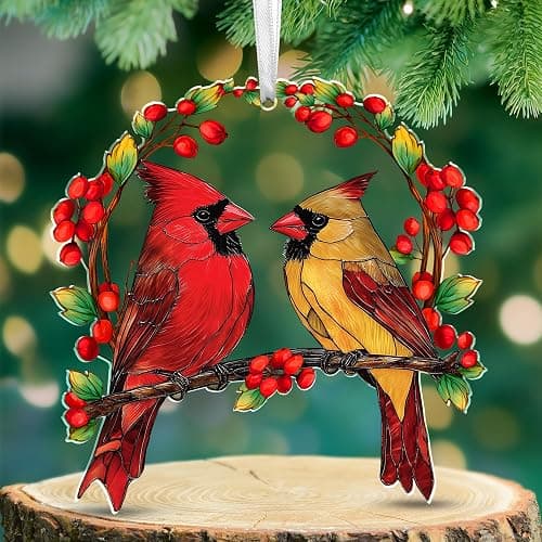 AXIARA Sympathy Gifts for Loss of Loved One - Two Layer Wooden Cardinal Christmas Ornaments 2025 - Cardinal Gifts for Women Men, Bereavement Memorial Gift Ideas, Cardinals for Christmas Decorations - Image 1