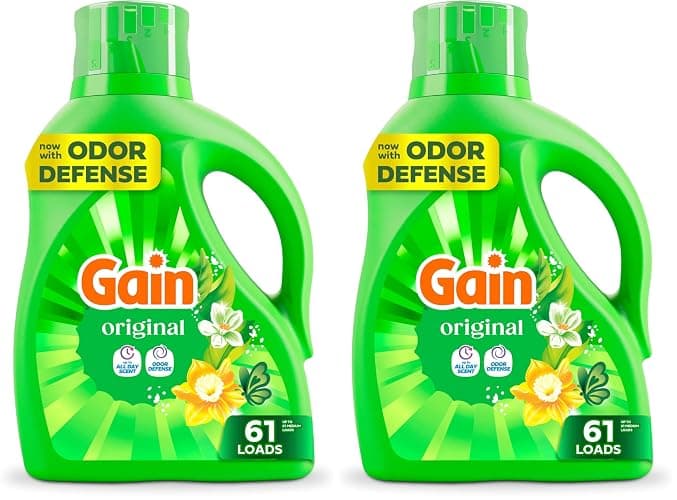 Gain + Aroma Boost Liquid Laundry Detergent, Original Scent, 61 Loads, 88 fl oz, HE Compatible (Pack of 2) - Image 1