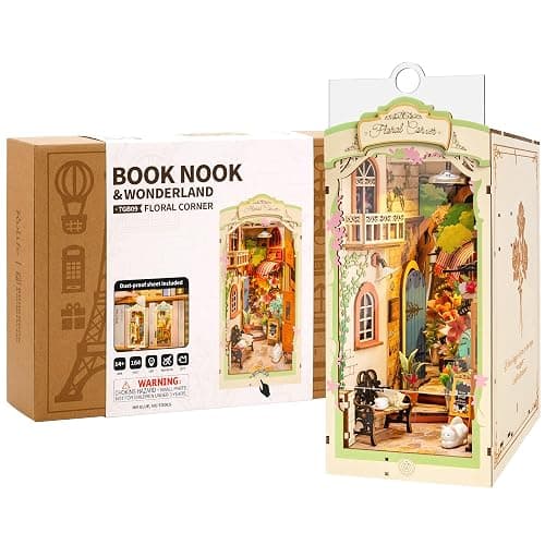 Wowood DIY Book Nook Floral Corner, 3D Puzzle Book Nook Kits for Adults, Decorative Book Nooks for Bookshelf Miniature Scenes, DIY Crafts/Gifts/Decorations for Teens (Floral Corner) thumbnail 9