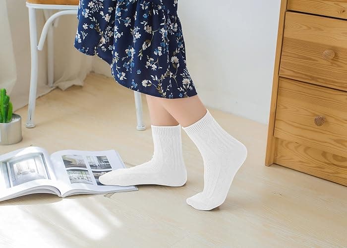 Mcool Mary Womens Crew Socks, Casual Knit Cotton Comfy Breathable Cool Dress Socks for Girls 6 Pack thumbnail 7