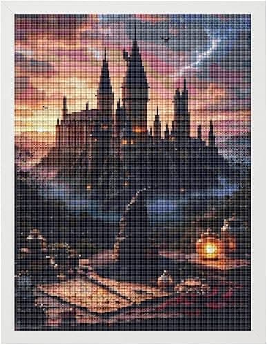 PSCH Diamond Art Kits for Adults-Magic Castle Diamond Art Painting Kits for Adults,DIY 5D Full Drill Diamond Art Perfect for Relaxation and Home Wall Decor (12x16 inch) - Image 1