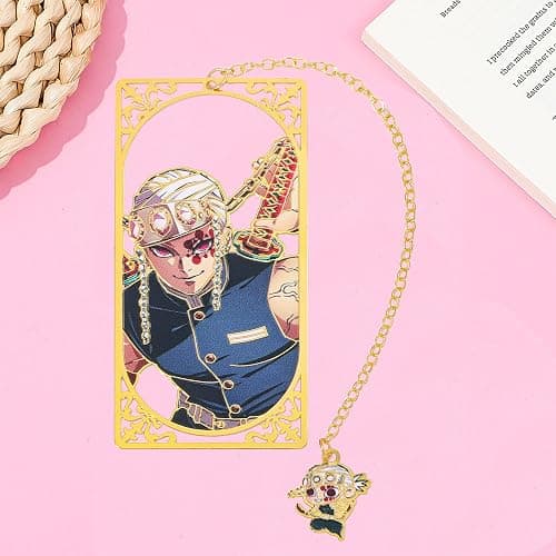 Demon Kamado Bookmark Page Mark, Anime Tanjiron Zenitsu Giyuu Kyoujurou Figure Reading Tool, Stationery Gifts for Reading Lovers Bookworm (Style D) thumbnail 4
