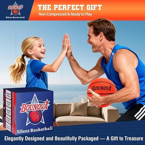 BOUNOVA Silent Basketball | Real Feel Powerful Bounce | Elegant Gift Box Packaging | Durable Pro-Grade PU Foam | Indoor Basketball for Quiet Dribbling & Training thumbnail 6