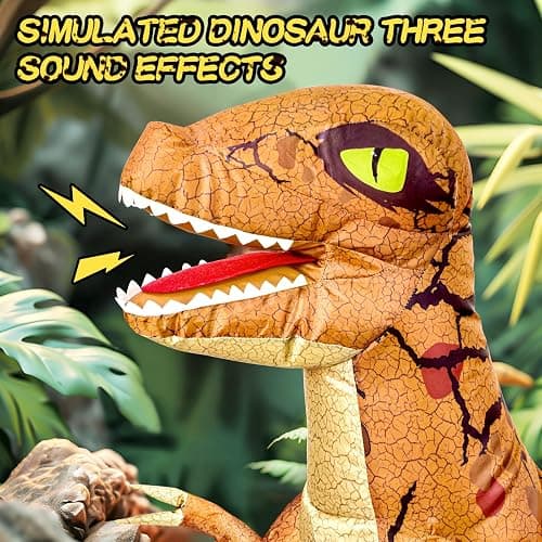 TOPMVP 2.4GHZ Remote Control Inflatable Dinosaur Toy for Kids,Electric Toy Dinosaur with Sound & 360°Rotation,Walking Rechargeable Outdoor Toys for Boys Kids Age 6+ Birthday Gift thumbnail 2