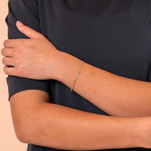 PAVOI 14K Gold Plated Beaded Bracelet for Women | Stackable Gold Bead Bracelet | Adjustable Dainty Gold Jewelry thumbnail 4