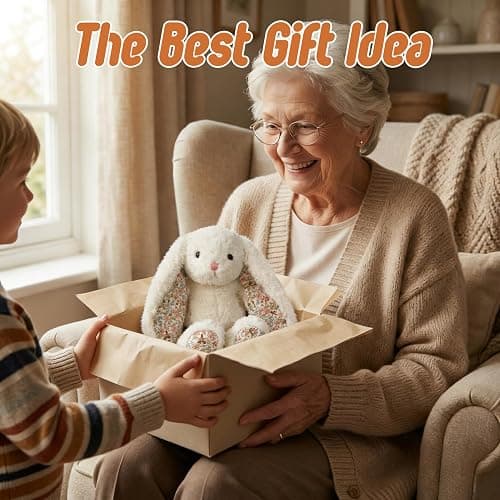 okegztoa Floral Bunny Stuffed Animal Cream French Style Blossom Romantic Rabbit Plush Toy Easter Stuffers Birthday Gifts Girlfriend Kids Party Favors Home Aesthetic Bedroom Decoration 8.7 Inch 9.5 oz thumbnail 4