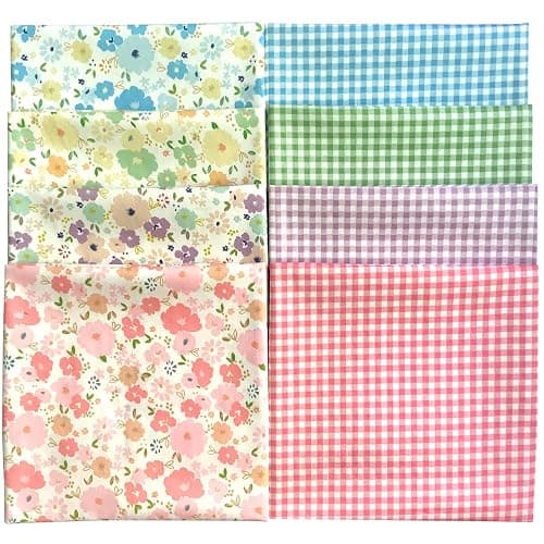 Mililanyo 8pcs 18 x 22inches (46x56cm) Cotton Fabric Floral Pre-Cut Quilt Squares Fat Quarters Fabric Bundles for Sewing and Quilting - Image 1