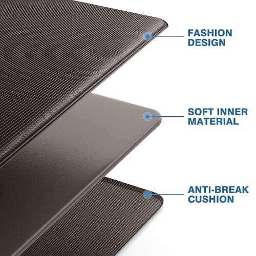 StepRite Kitchen Mats, 2PCS Kitchen Rugs, Cushioned Anti Fatigue Kitchen Mats for Floor, Non-Slip Standing Desk Mat, Waterproof Kitchen Rug Set for Kitchen, Floor, Office,17.3"x30"+17.3"x47",Chocolate thumbnail 5