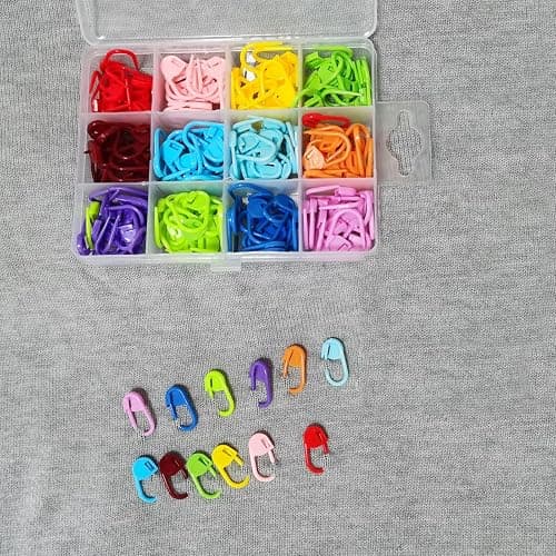 Urmspst 180PCS Stitch Markers, Knitting Crochet Locking Markers, Stitch Needle Clip Counter for Knitting Sewing Stitching, 12 Colors with Storage Case thumbnail 6
