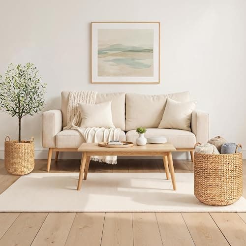 Best Choice Products 2-Piece Round Nesting Baskets W/Handles, Handwoven Water Hyacinth, Plant Holder, Laundry Basket, Storage Organizer, Tote Bins for Bedroom, Living Room, & Laundry Room - Natural thumbnail 2