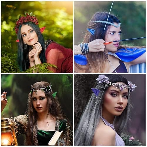 FRESHME Fairy Pixie Elf Ears - Cosplay Soft Pointed Ears Elven Masquerade Vampire Fairy Ears Makeup Costume Accessories thumbnail 4