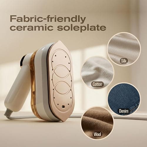 ECSteam Steamer for Clothes & Iron 2 in 1, Portable Clothes Steamer Handheld & Travel Steam Iron for Clothes, 1200W 20s Fast Heat-Up, Foldable Design, 180ml Tank, 23 Min Steam, 120V Wrinkle Remover thumbnail 7