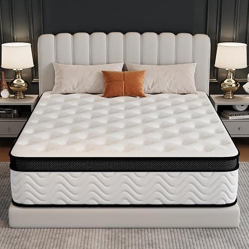 Susalt Queen Mattress 12 Inch, Queen Size Memory Foam Mattress in a Box, Hybrid mattresses with Independent Pocket Coils for Motion Isolation & Silent Sleep, Medium Firm,CertiPUR-US,100 Nights Trial - Image 1