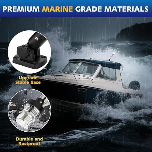 QLOOASEA 12 Inches Anchor Light Stern Light for Boats, White Boat Navigation Lights LED Waterproof IP67, Rear LED Marine Running Lights for Pontoon, Jon Boat, Fishing Boats thumbnail 5