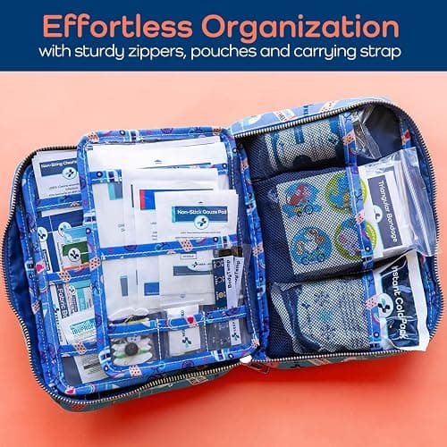 KeepGoing Large Home First Aid Kit for Kids – 270 Pc. for Car, Home, Dorm, & Boat with Latex-Free Bandages – 10 x 7 x 3.5 in. Travel First Aid Kit (Signature) thumbnail 4