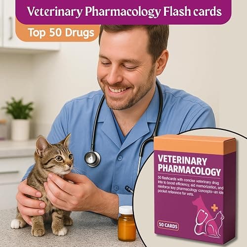 Vet Tech Study Materials - Top 50 Flashcards for Dogs, Cats & Horses - Essential Vet School Supplies & Gifts for Veterinary Students thumbnail 5