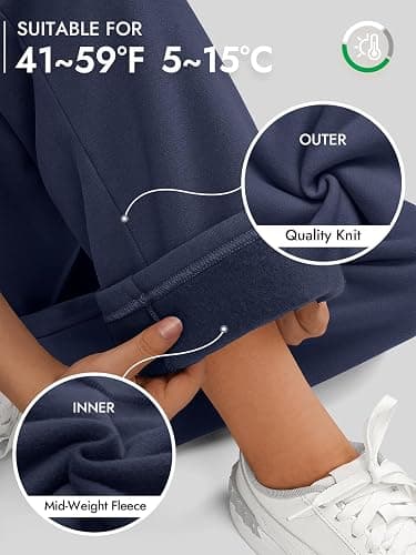ATHMILE Womens Sweatpants 2025 Fall Baggy Wide Leg Sweatpant Fleece Lined Straight Leg Sweat Pants thumbnail 3