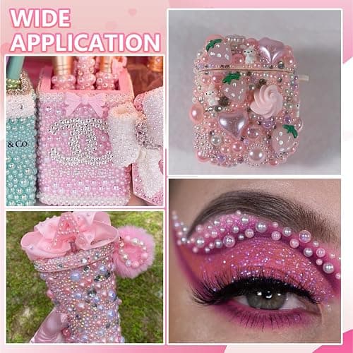 15000 Pcs Pink Flatback Pearls for Crafting, Assorted Size 3/4/6mm Half Pearls Bedazzling ABS Pearl Beads Gems for Nails Art DIY Crafts Face Makeup with Pickup Pencil Tweezer thumbnail 4