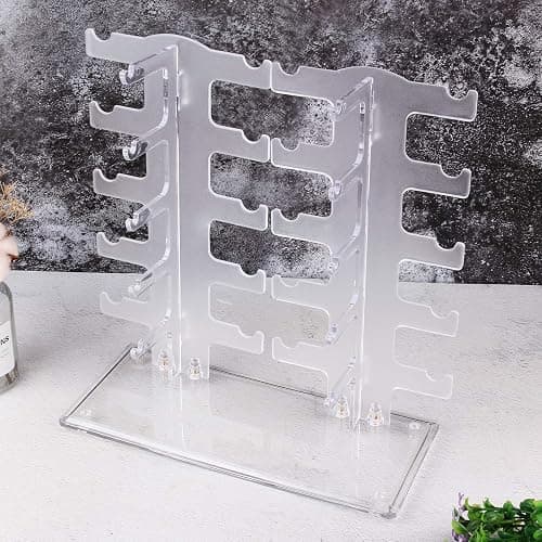 Lamoutor 2 Row Sunglasses Rack Holder Glasses Display Stand Transparent thumbnail 7