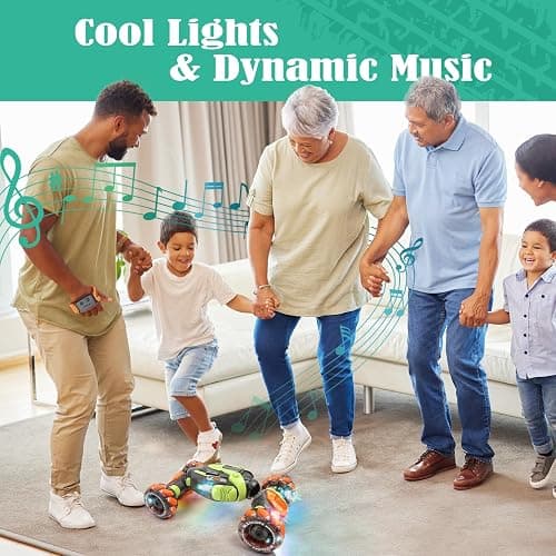 FUNiOi Gesture Sensing RC Stunt Car - Remote & Hand-Controlled Drift Toy for Kids Ages 5-7 6-8 9 10 11 12 Year Old, 4WD, Double-Sided Driving with Lights & Music thumbnail 4