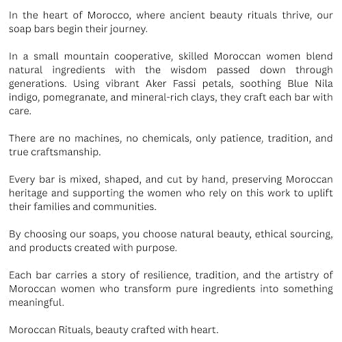 Moroccan Rituals Soap Bar 200g | 100% Natural & Chemical-Free Nourishing Hammam Spa Treatment | Hydrating, Softening & Rejuvenating | Traditional Moroccan Beauty Ritual (200g, Blue Nila) thumbnail 8