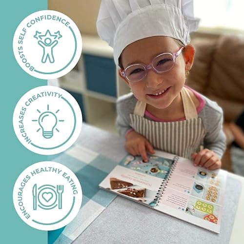TOVLA JR Kids Real Cooking and Baking Ultimate Gift Set | Montessori Kid-Safe Knives, Apron, Visual Cookbook, Timer, Storage Case & Tools | Premium Christmas & Birthday Gift for Girls & Boys thumbnail 6