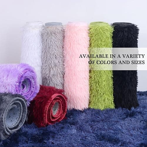 duduta Navy Blue Fluffy Bedroom Rug 3x5 ft, Tie-Dye Shag Plush Area Rug for Nursery Playroom Dorm Living Room Decor thumbnail 7