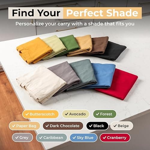 VeraMia Canvas Grocery Bag 3pc XL Set with Real Pockets, Long Shoulder Strap and Short Handle. Heavy Duty, Foldable, Washable thumbnail 7
