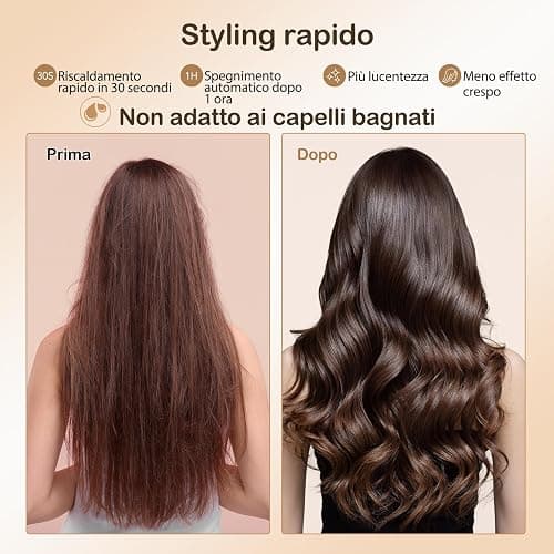 FELLAT Thermal Brush, Spazzola Termica Arricciante, Spazzola Rotonda Termica Elettrica Ionica Per Ricci Naturali, 5 Temperature Regolabile, Meno Danni, Fusto Da 38mm, Doppia Tensione thumbnail 7