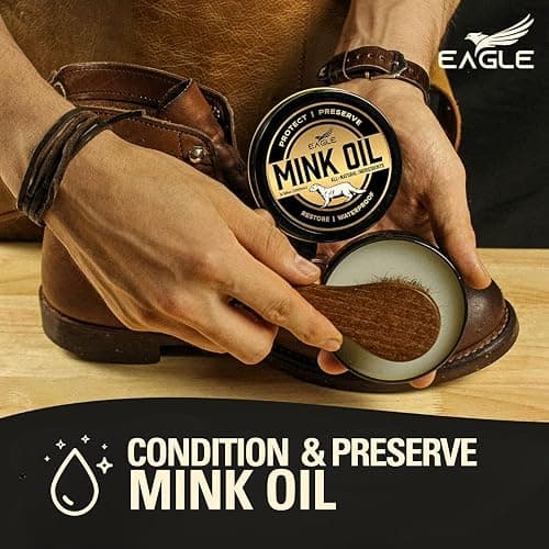 Leather Boot Care Kit – Mink Oil, Saddle Soap for Leather, Applicators & Cloth – Leather Care Kit, Boot Leather Care Kit, Leather Shoe Care Kit for Cowboy Boots, Work Boots, Shoes, and Tack thumbnail 8