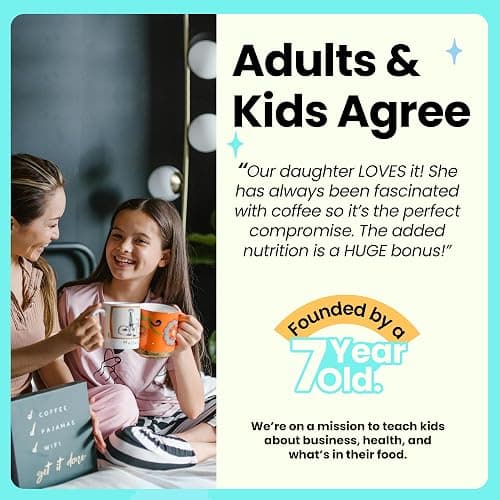 Kiid Coffee - 99.9% Caffeine-Free Organic Coffee for Kids - As Seen on Shark Tank - 12 Vitamins & Minerals, 4g Prebiotics, 0g Sugar - Non-GMO & Gluten-Free - Healthy Snack - Caramel - 12 Servings thumbnail 8