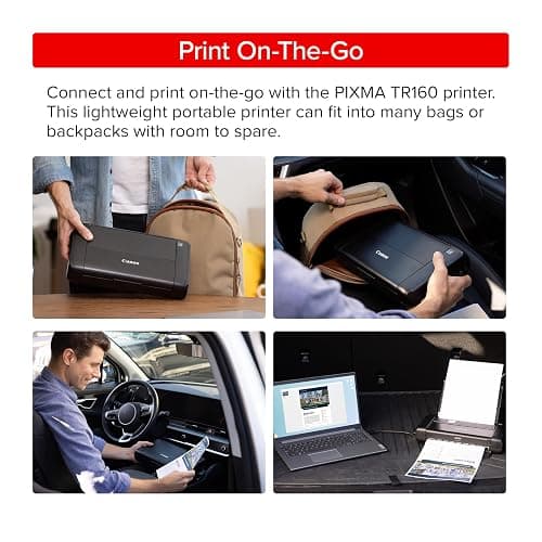 Canon PIXMA TR160 Wireless Portable Lightweight Compact Printer, 50-Sheet Paper Tray and 1.44" Display - Print On-The-Go thumbnail 2