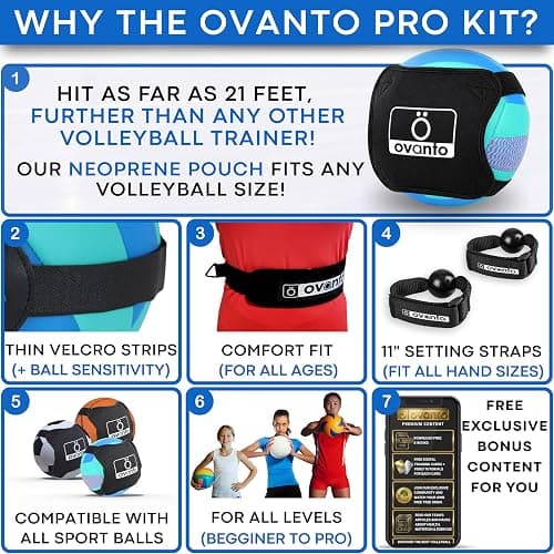 OVANTO Volleyball Training Equipment Aid – Adjustable Practice Hitting Rebounder in 4 Styles to Serve, Spike, Set, and Pass Like a Pro - Volleyball Practice Equipment Gift for Beginners & Experts thumbnail 4
