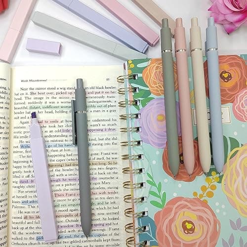 Highlighters and Gel Pens Set with 6pcs Aesthetic Pastel highlighter markers and 5pcs Cute Black Ink Gel Pens Retractable for School Office Supplies Writing Drawing Bible Marker Journaling thumbnail 6